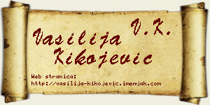 Vasilija Kikojević vizit kartica